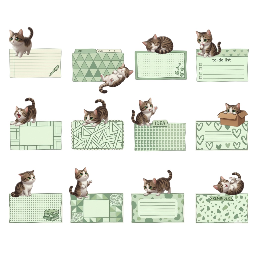 ゆうちゃんfamily Canva編集可メモ帳風イラストクリップアート あみ①