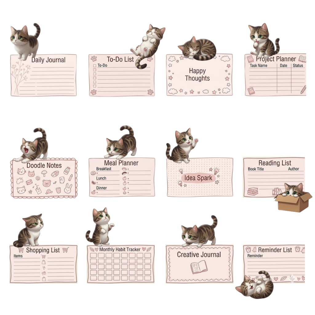 ゆうちゃんfamily Canva編集可メモ帳風イラストクリップアート あみ①