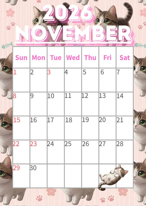 ゆうちゃんfamily Canva編集可デジタルカレンダー「あみ」