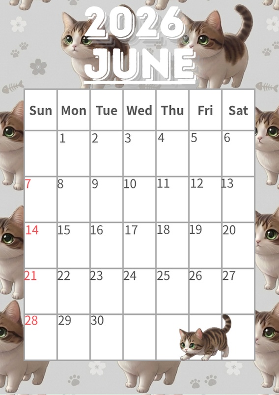 ゆうちゃんfamily Canva編集可デジタルカレンダー「あみ」