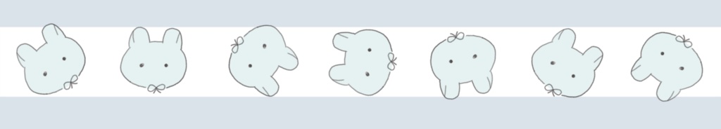 マスキングテープ(うさぎ水色)