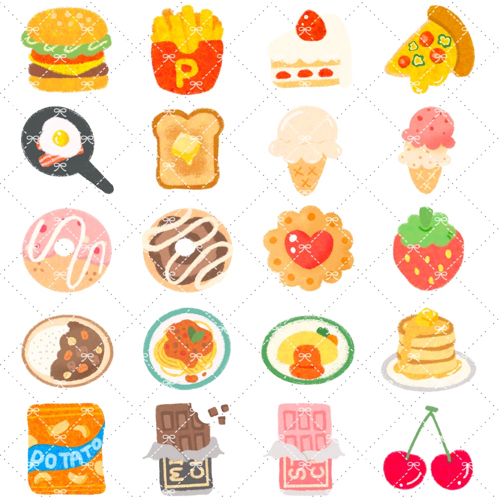 Food Illust Set - Digital Sticker デジタルステッカー