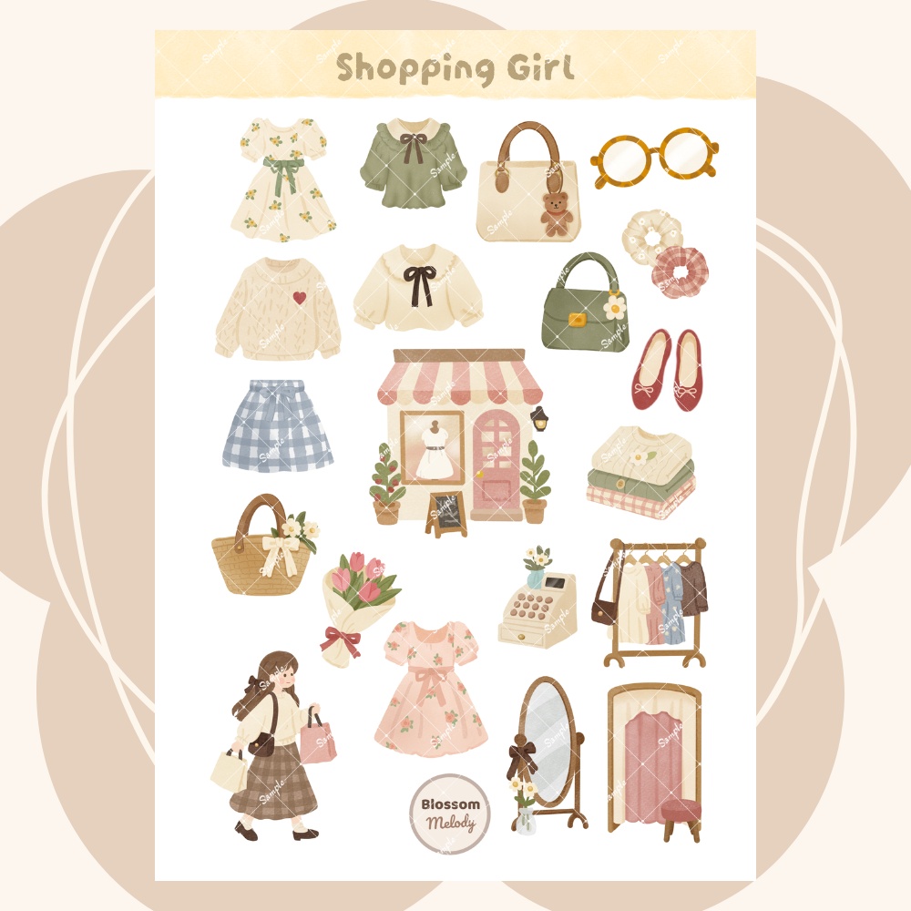 Shopping Girl - Digital Sticker デジタルステッカー