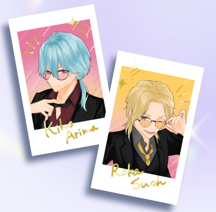 黒スーツ×眼鏡　創設チェキ風カード