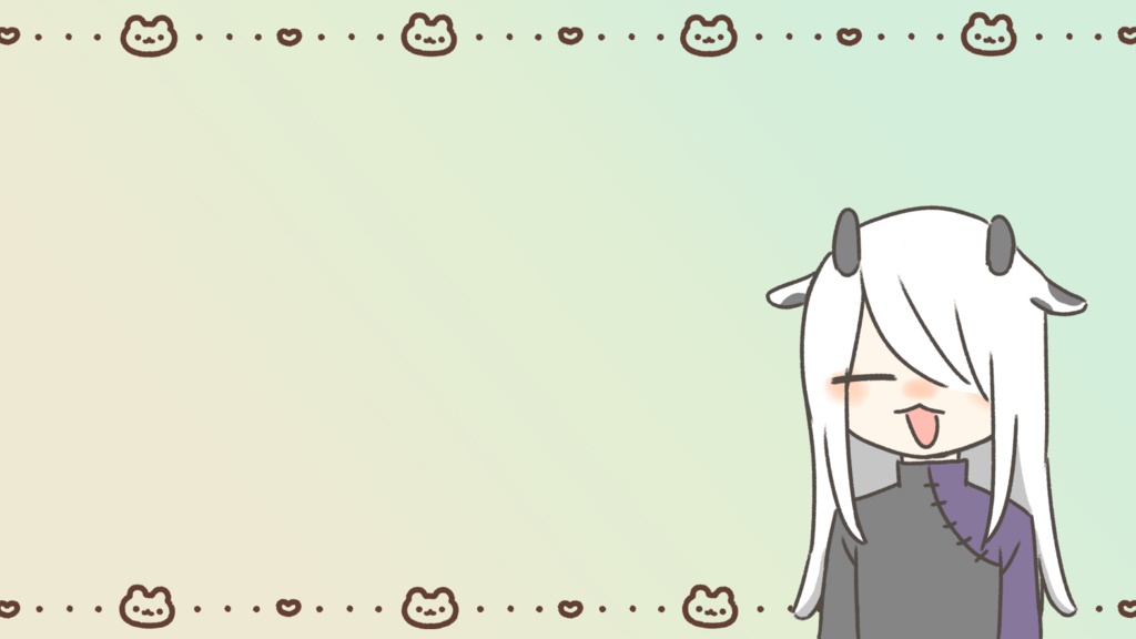 【くま柄🐻】配信画面、動画サムネイル用素材(背景込み21枚セット)