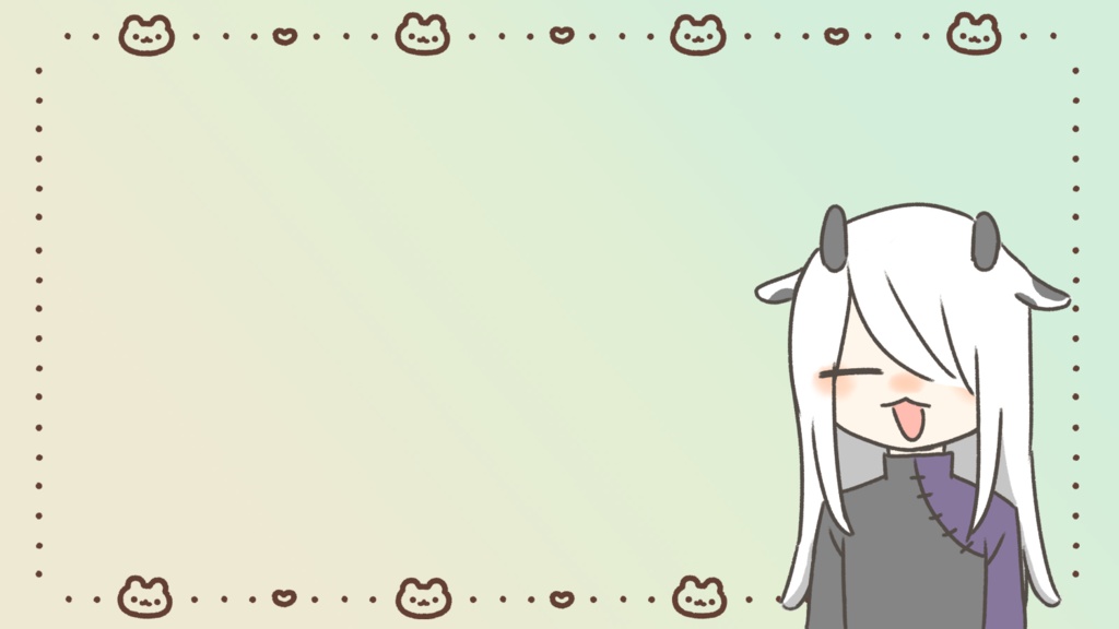 【くま柄🐻】配信画面、動画サムネイル用素材(背景込み21枚セット)