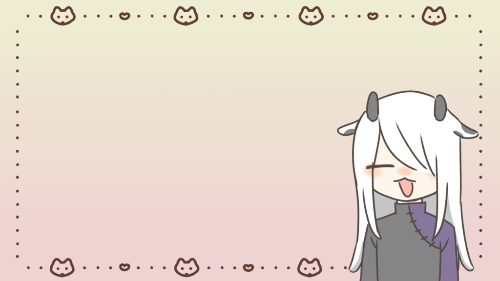 【きつね柄🦊】配信用素材(背景込み21枚セット)