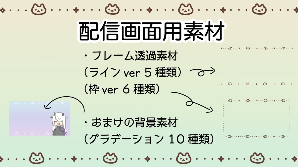 【かえる柄🐸】配信用素材(背景込み21枚セット)
