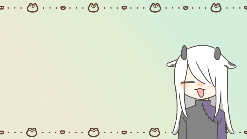 【かえる柄🐸】配信用素材(背景込み21枚セット)