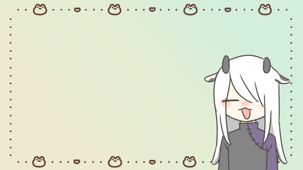 【かえる柄🐸】配信用素材(背景込み21枚セット)