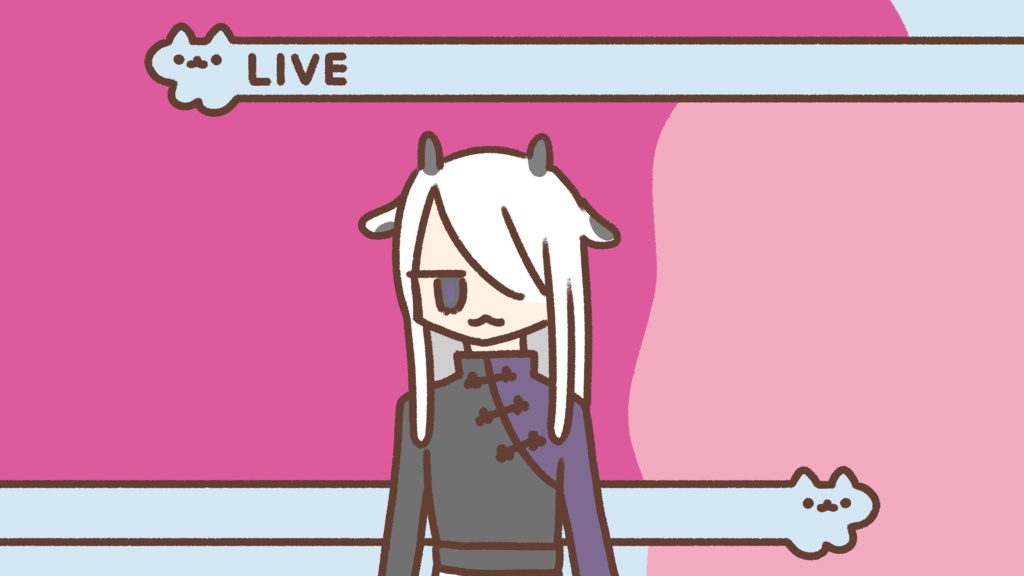 【配信用素材】ねこびろーん(10枚セット)