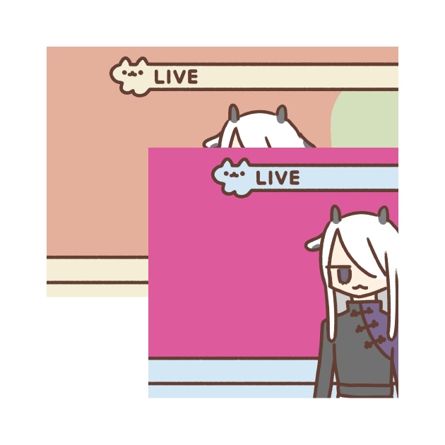 【配信用素材】ねこびろーん(10枚セット)