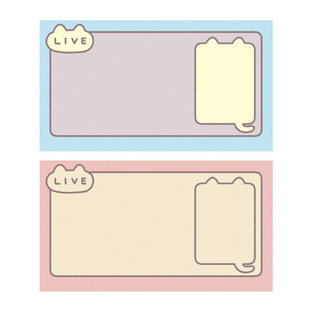 【配信用素材】ねこフェイスフレーム(8枚セット)