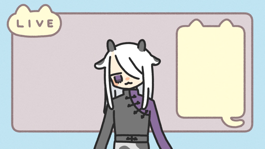 【配信用素材】ねこフェイスフレーム(8枚セット)