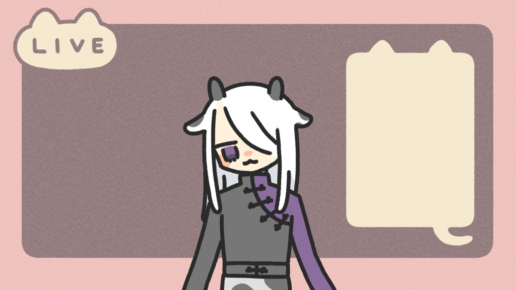 【配信用素材】ねこフェイスフレーム(8枚セット)