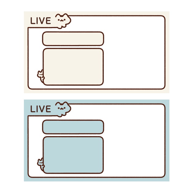 【配信用素材】ねこフレーム(12枚セット)