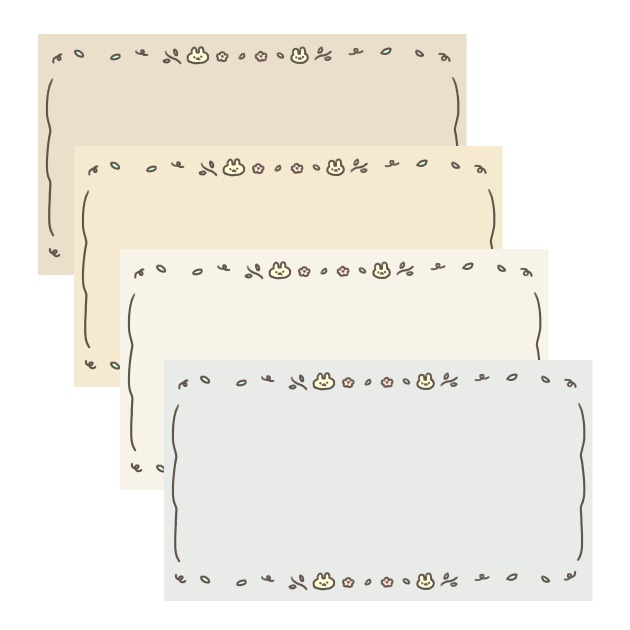 【配信用素材】うさぎはっぱフレーム(5枚セット)