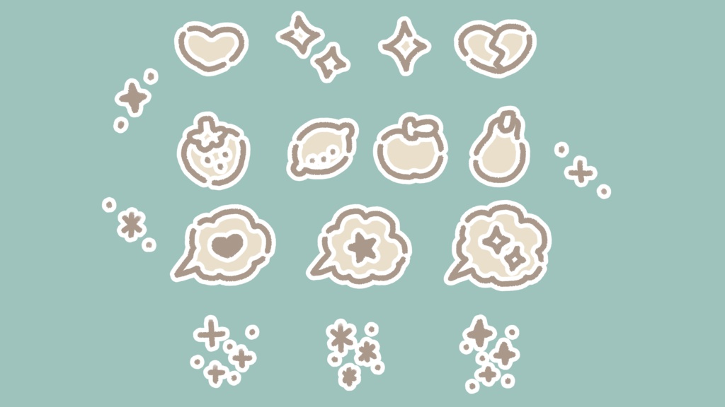 シール風素材5(17点セット)