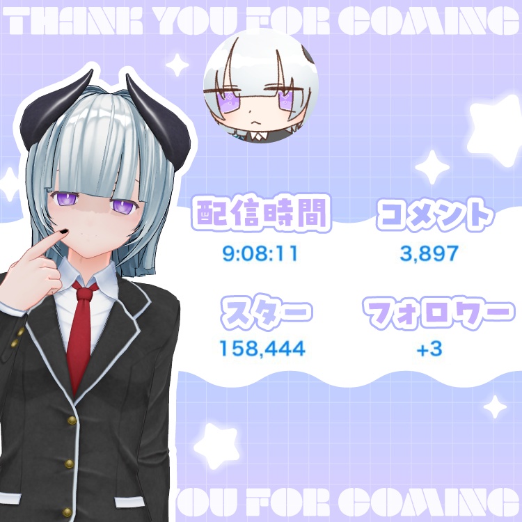 【期間限定 無料配布】IRIAM向け✿リザルト画面素材