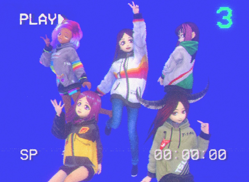 フード付きレトロVCRジャケット5点 / 5 Retro VCR jackets with hood
