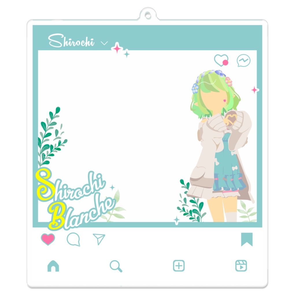 SNS風 シロちフレーム全身(size大)