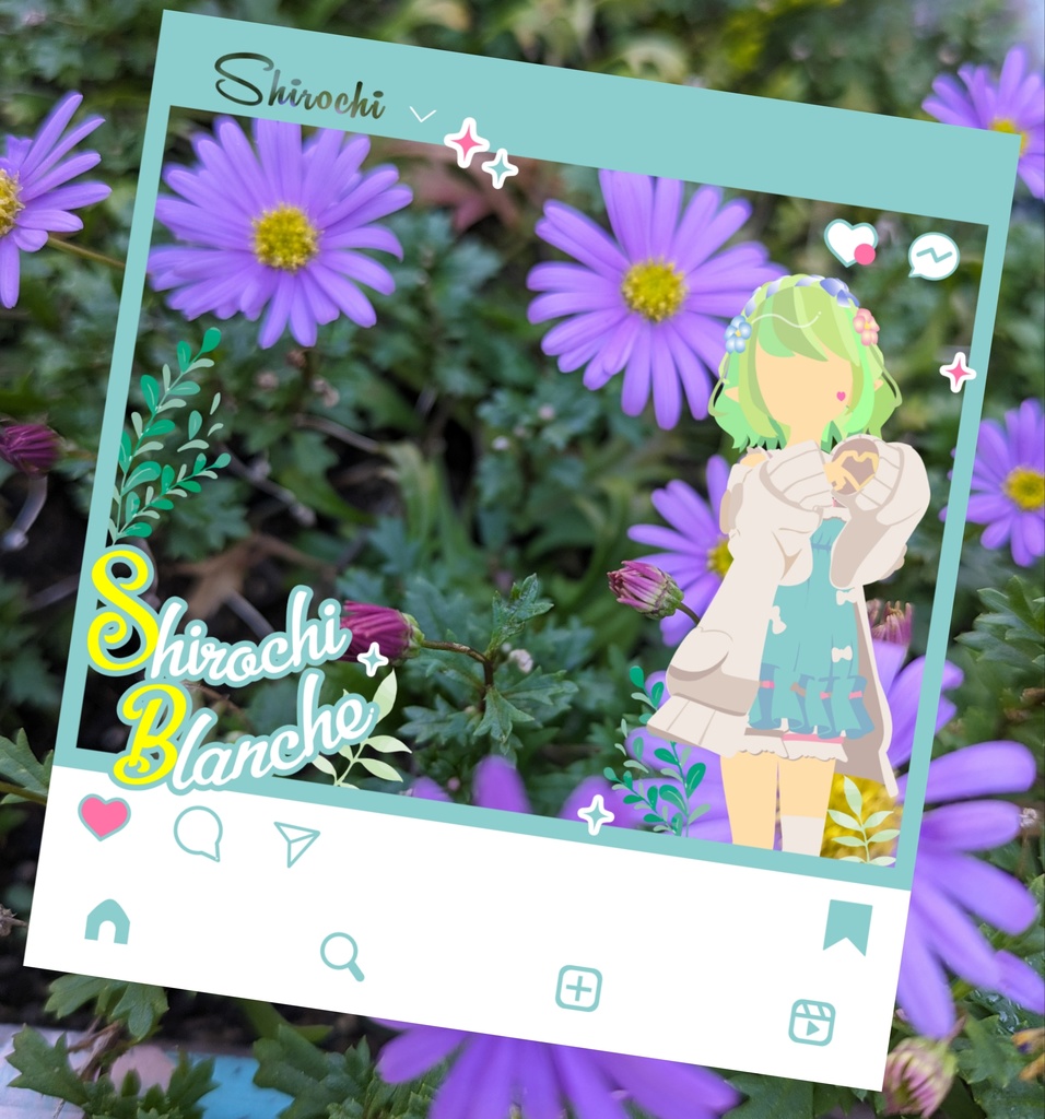 SNS風 シロちフレーム全身(size大)