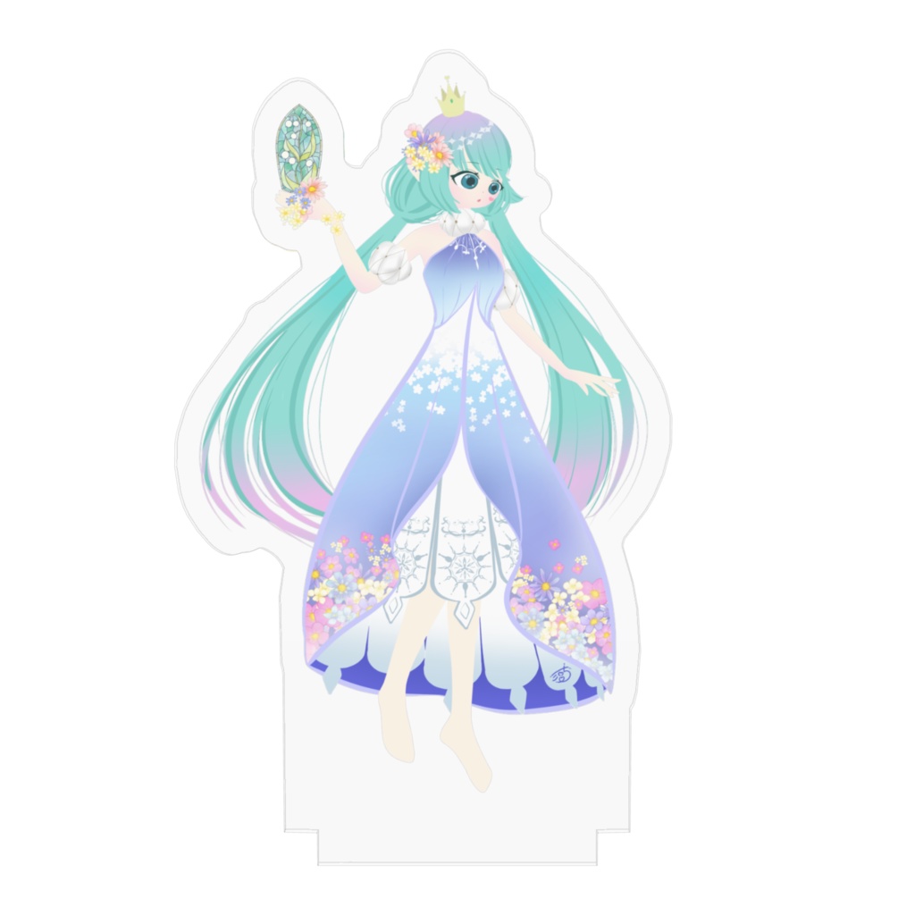 シロちとすずらんのステンドガラス 7cm 10cm