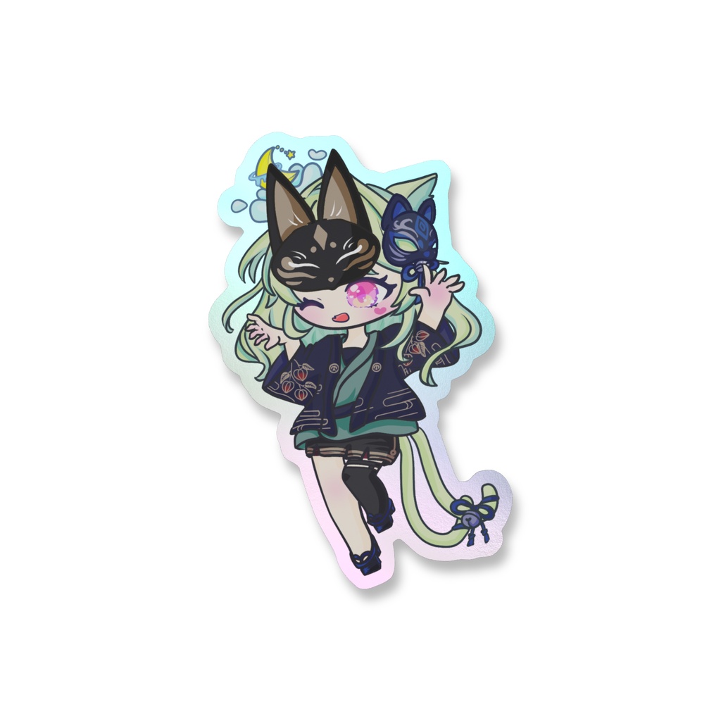 妖シロちゃん オーロラステッカー