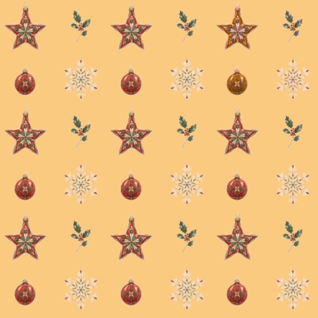 【デジタルペーパー】クリスマスオーナメント 5色セット