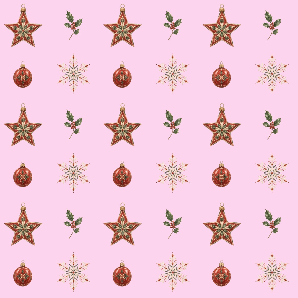 【デジタルペーパー】クリスマスオーナメント 5色セット