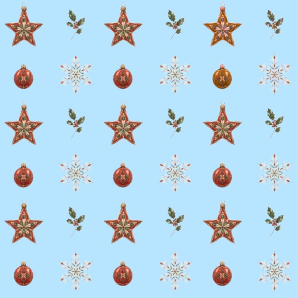 【デジタルペーパー】クリスマスオーナメント 5色セット