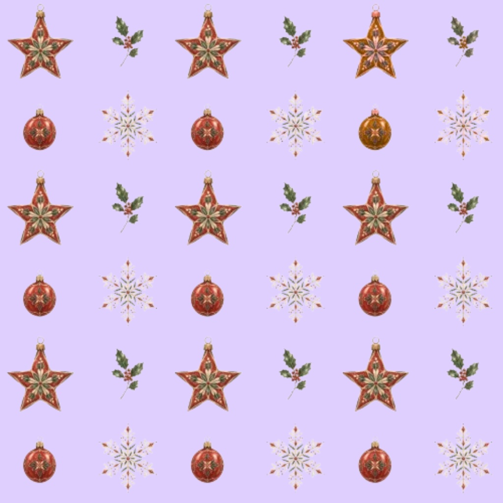 【デジタルペーパー】クリスマスオーナメント 5色セット