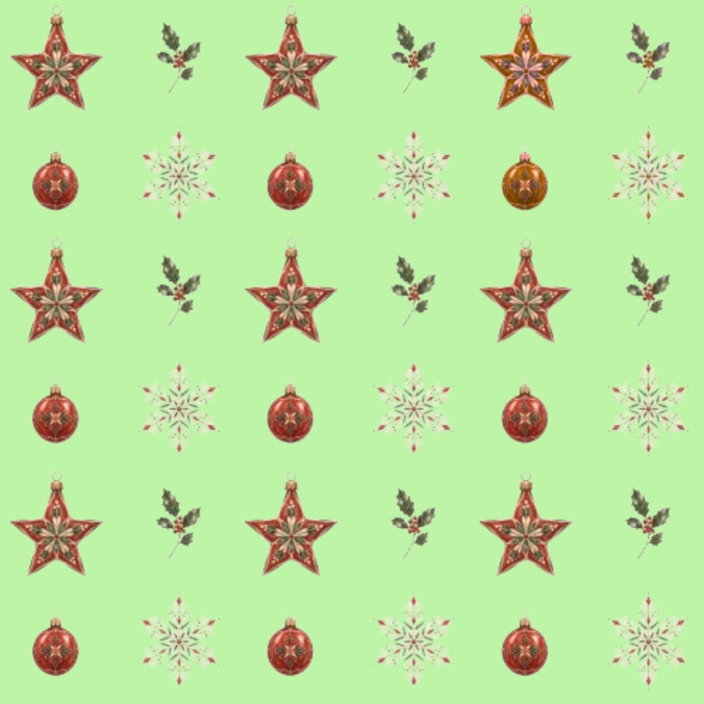 【デジタルペーパー】クリスマスオーナメント 5色セット