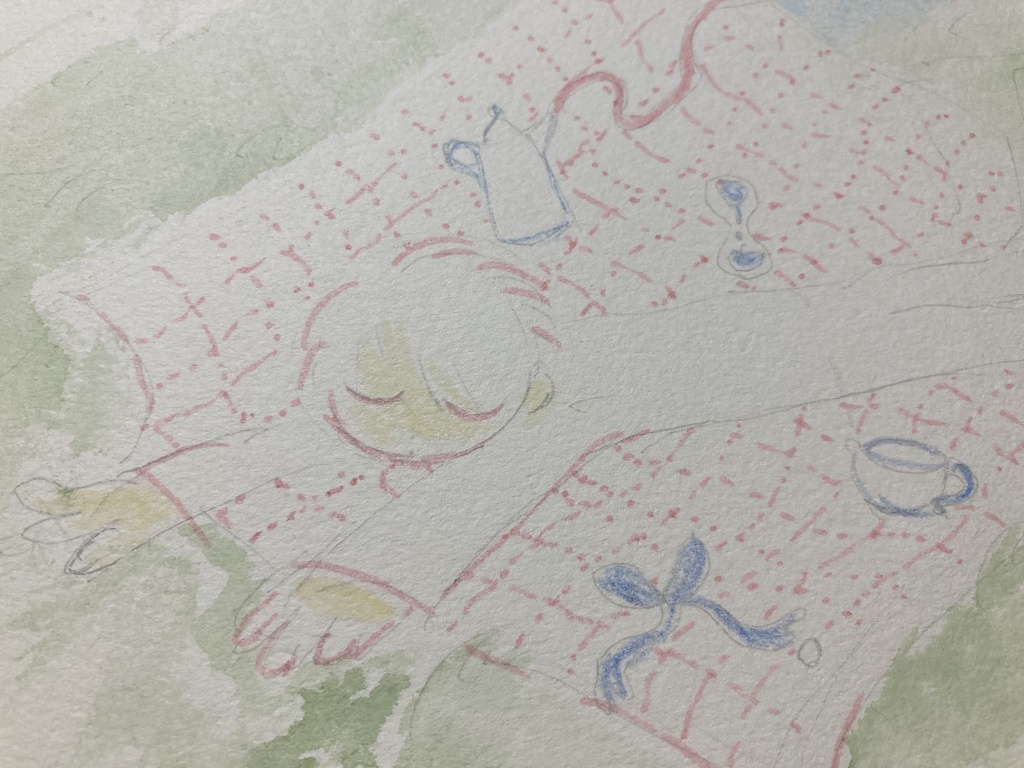 原画　ねっころがりリビング