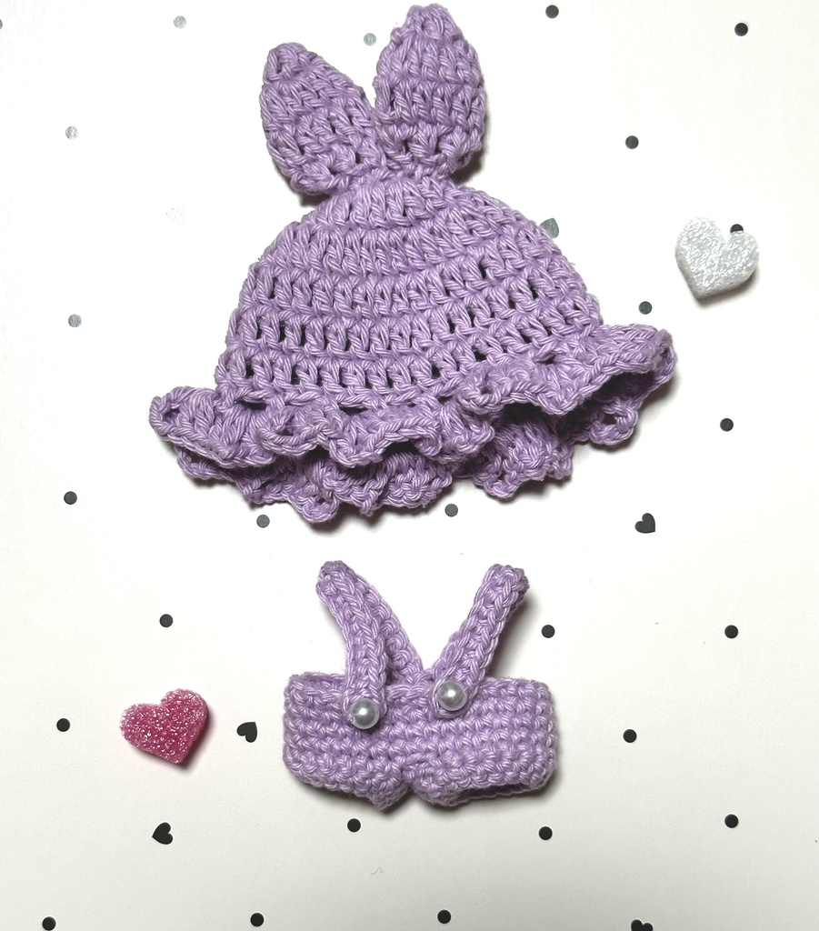 うさ耳帽子とサロペットセットPart2