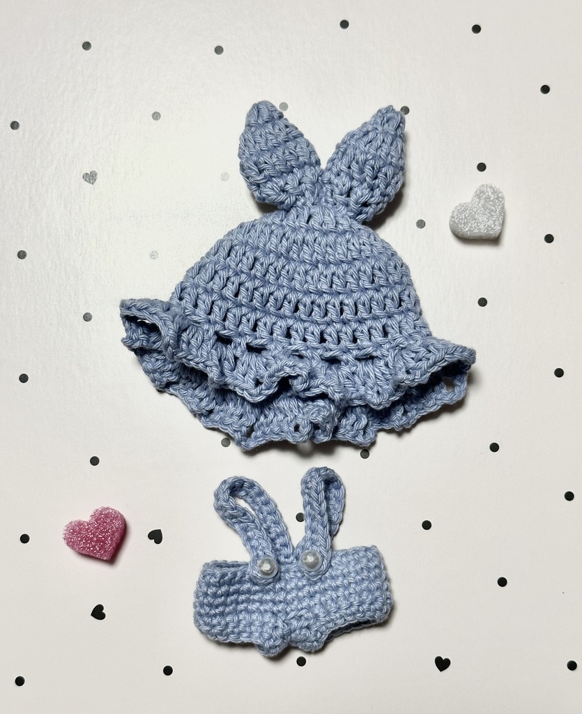 うさ耳帽子とサロペットセットPart2