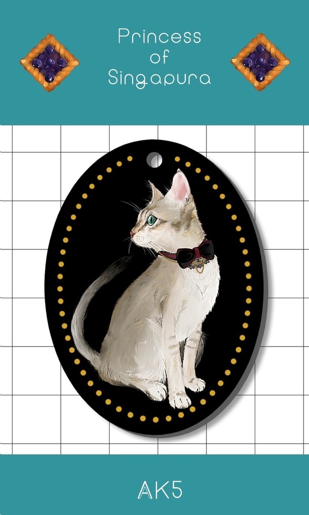 クラシカルアクリルキーホルダー【猫　シンガプーラ】