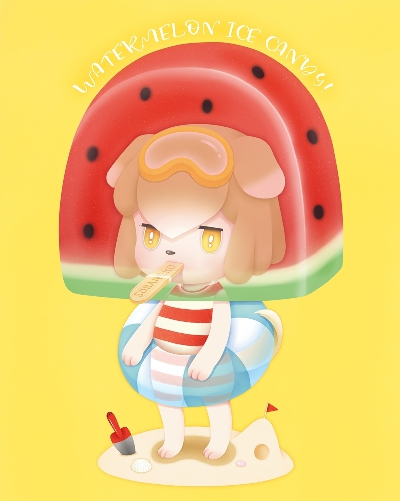 Watermelon Ice Candy! デジタルアート
