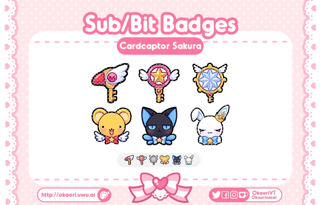 🌸 CARDCAPTOR SAKURA SUB/BIT BADGES 🌸