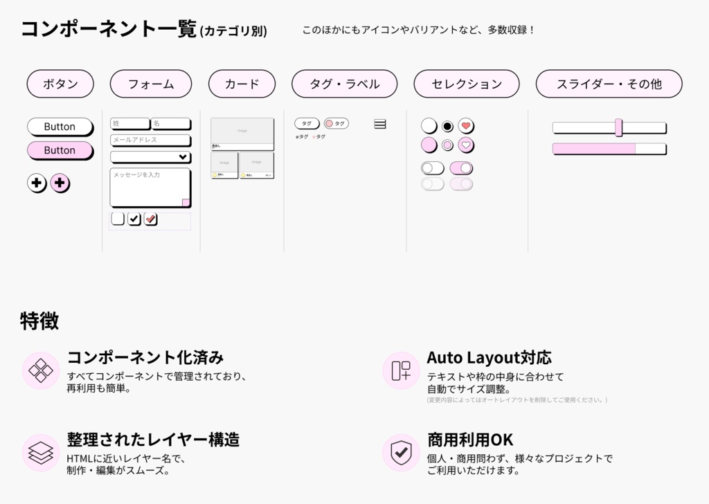 Simple UI Kit | シンプルで使いやすいFigma UI素材集
