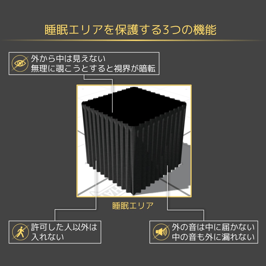 【ワールドギミック】Privacy Sleep System【VRChat想定】