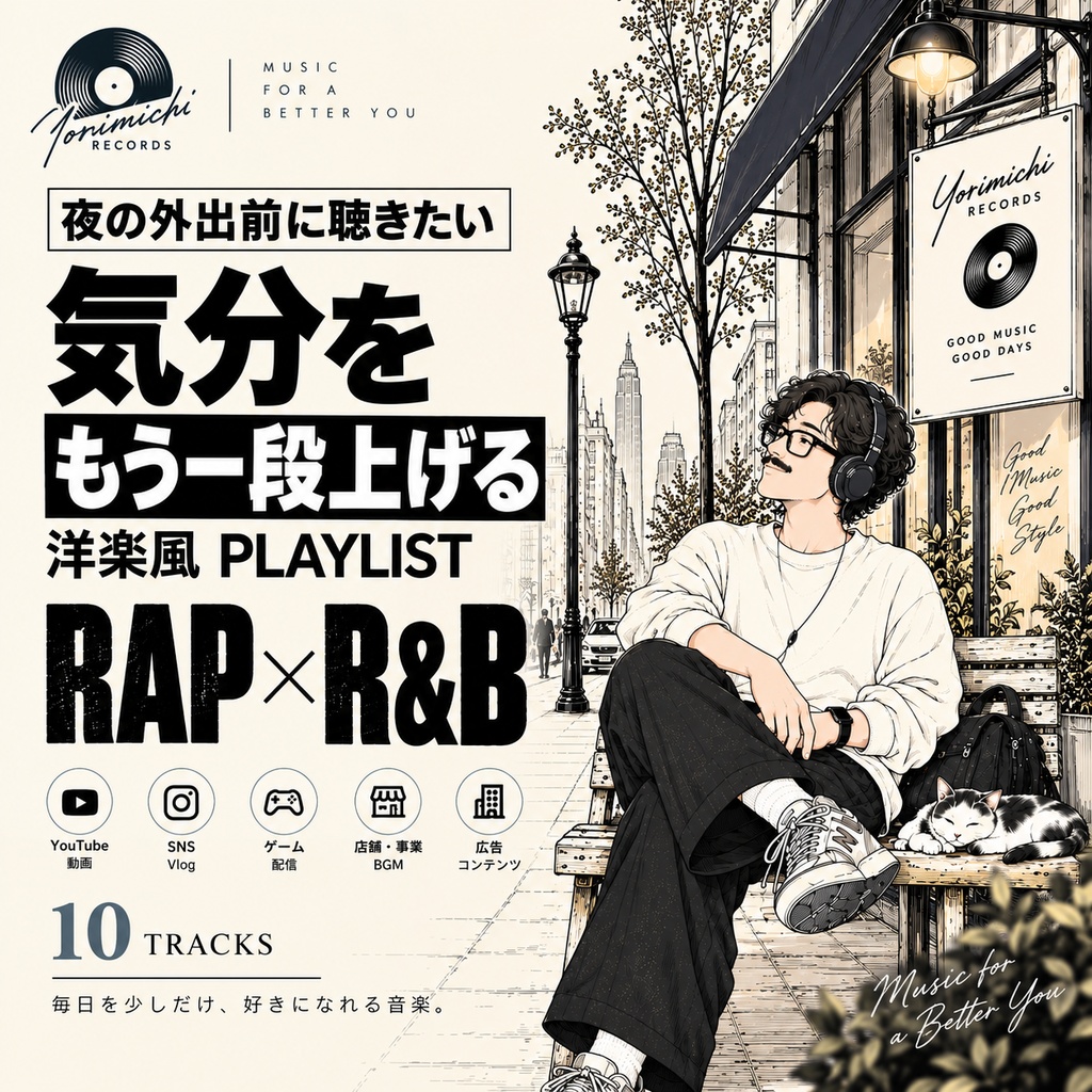 【商用利用OK】気分をもう一段上げる洋楽風RAP × R&B 10曲｜YouTube・SNS・店舗・広告向け音楽素材【WAV】