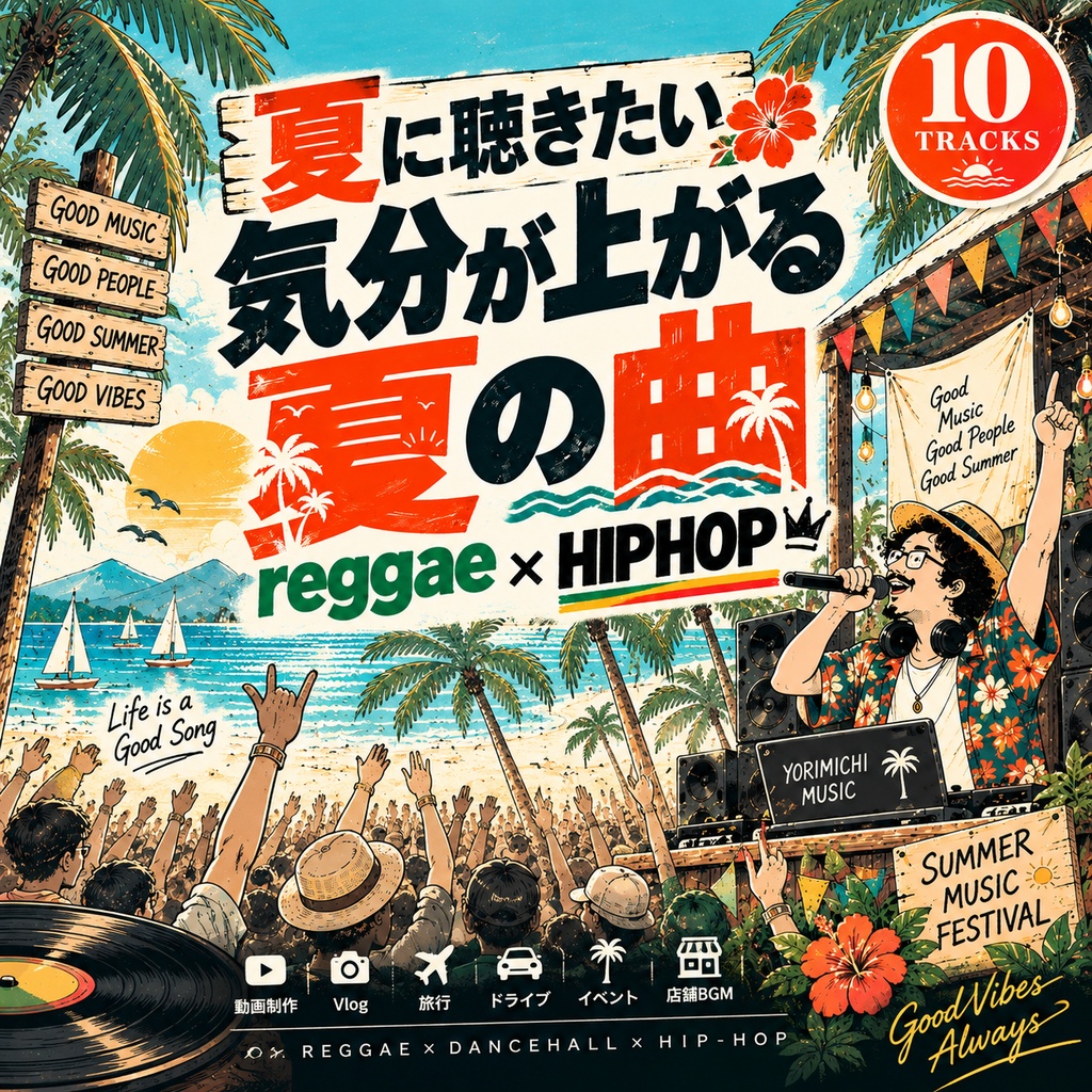 【商用利用OK｜10曲】夏のドライブで流したい洋楽風BGM｜Reggae × Dancehall × Hip-Hop｜WAV音源