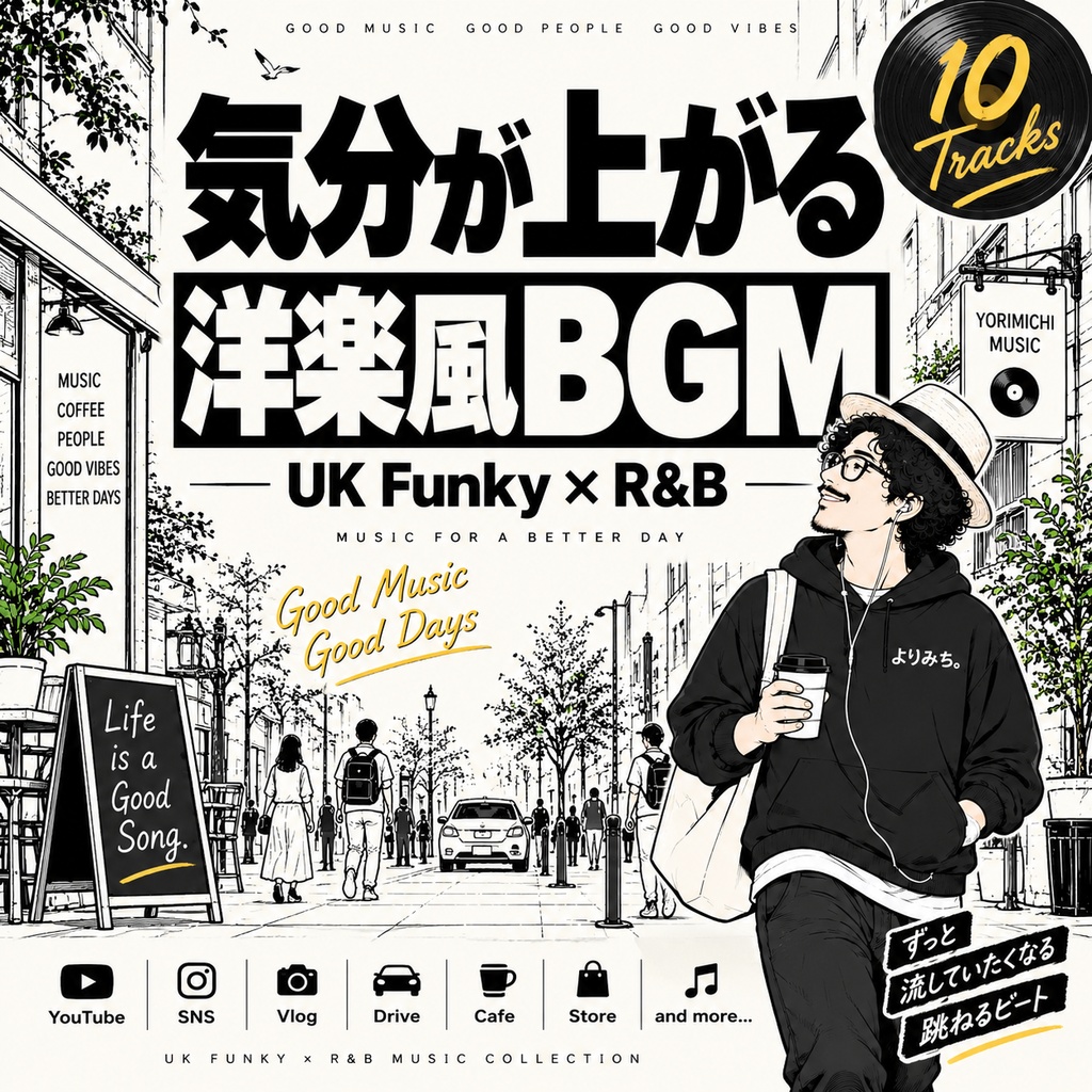 【商用利用OK｜10曲】跳ねるビートが心地いい洋楽風BGM｜UK Funky × R&B｜WAV音源