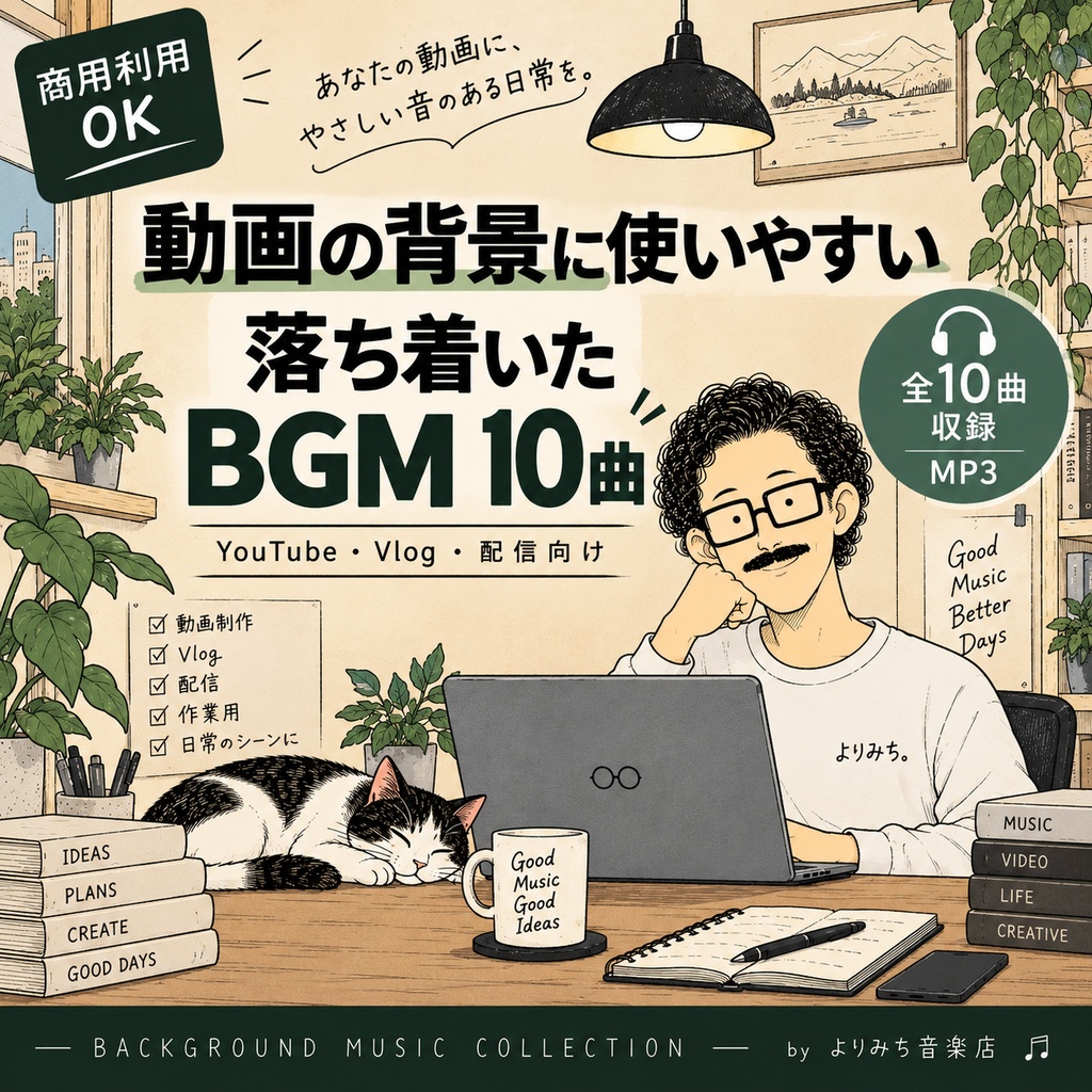 【商用利用OK｜10曲】動画の背景に使いやすい落ち着いたBGM｜YouTube・Vlog・配信向け【MP3】