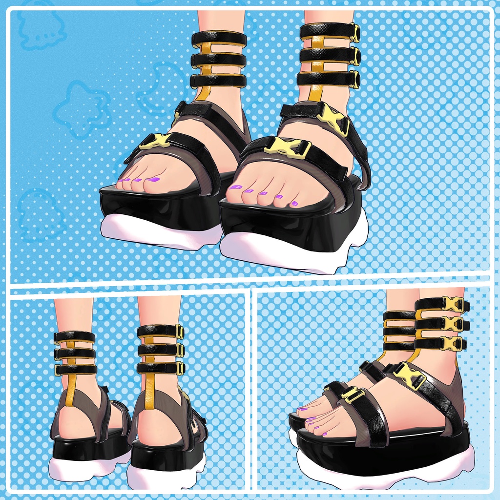 【レイシャークコーデ】スイムブラトップ&ドルフィンパンツ&サンダルセット