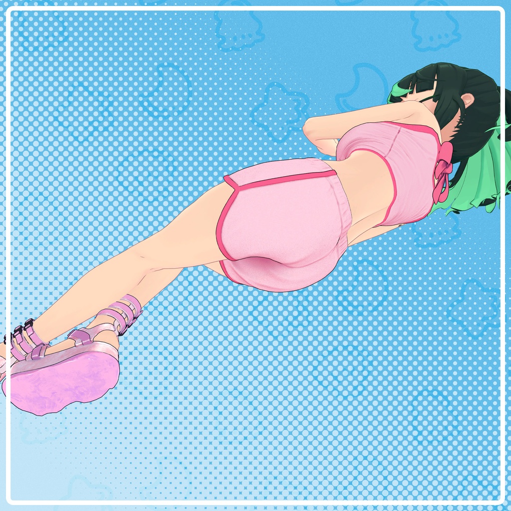 【レイシャークコーデ】スイムブラトップ&ドルフィンパンツ&サンダルセット