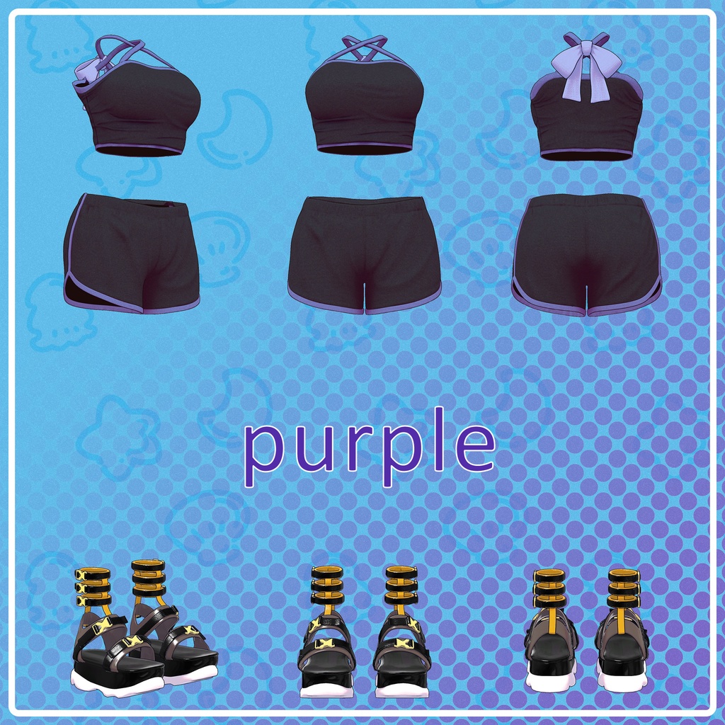 【レイシャークコーデ】スイムブラトップ&ドルフィンパンツ&サンダルセット