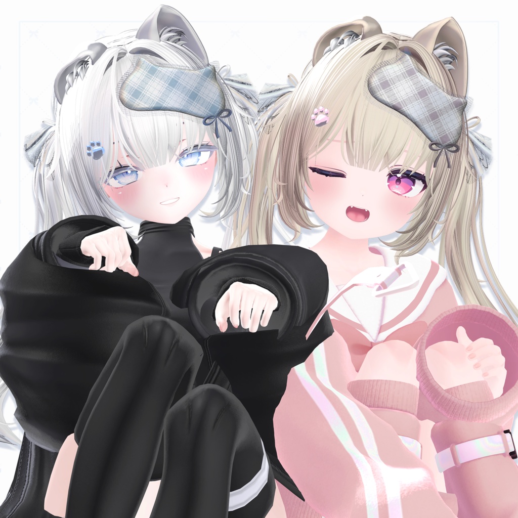 【9アバター対応】ねむねむ にゃんこヘアー