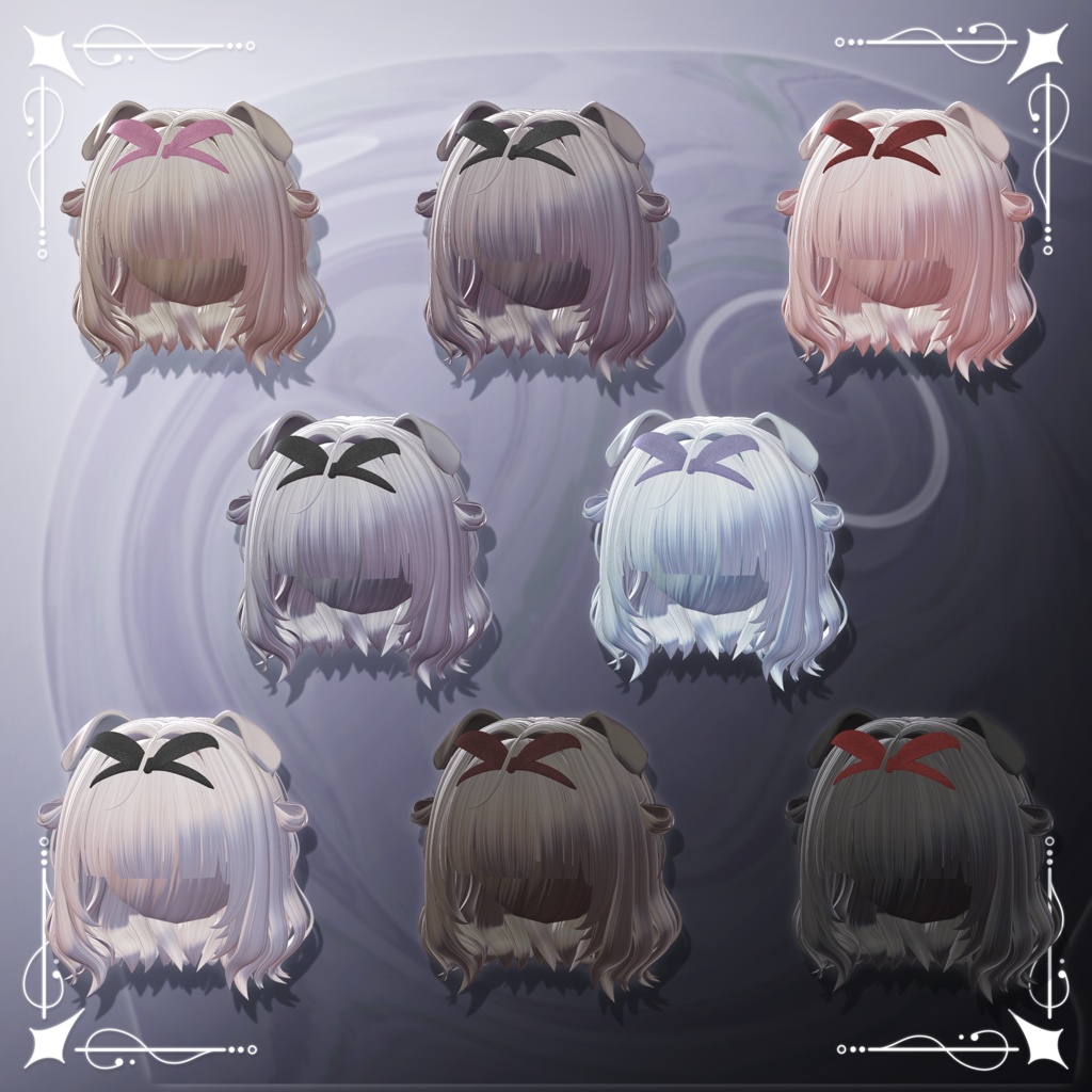 【9アバター対応】Sweet Pups ヘアー